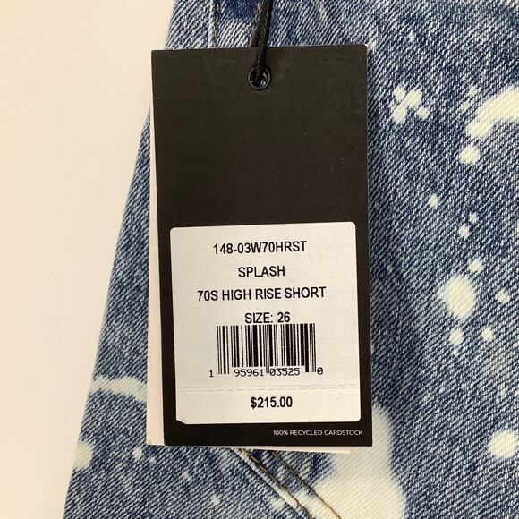 RE/DONE Size 26 70s High Rise Denim Shorts Splash Jean Cutoff $215 msrp G14-8 - Picture 6 of 9